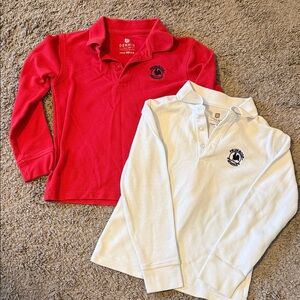 Primrose Schools Long-Sleeve Polo Tops - Red and White - Kids
